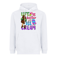 White Life is better with ice cream Heavyweight Hoodie - NancyCooperArtShop