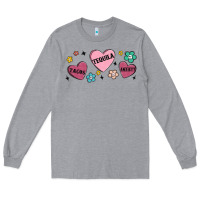 Heather Grey tacos tequila anxiety Long Sleeve Tee - MaliasSmallBusiness