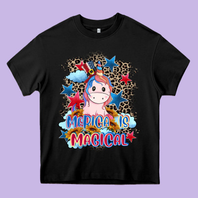 Merica Is Magical 4th Of July Heavy Core Tee Designed By Cowgirlartshop