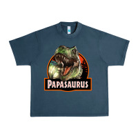 Midnight Navy Western Papasaurus Papa Dinosaur Urban Heavy Tee - LillyAllenDesigns