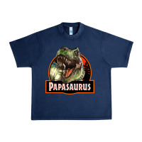 Navy Western Papasaurus Papa Dinosaur Urban Heavy Tee - LillyAllenDesigns