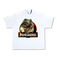 White Western Papasaurus Papa Dinosaur Urban Heavy Tee - LillyAllenDesigns