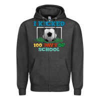 Charcoal Heather i kicked 100 days of school Zipper Hoodie - LillyAllenDesigns