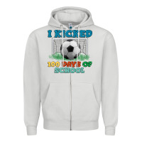 Dove Grey i kicked 100 days of school Zipper Hoodie - LillyAllenDesigns