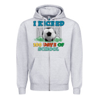 Heather Grey i kicked 100 days of school Zipper Hoodie - LillyAllenDesigns