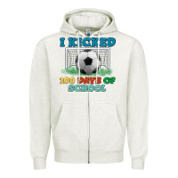 Oatmeal Heather i kicked 100 days of school Zipper Hoodie - LillyAllenDesigns