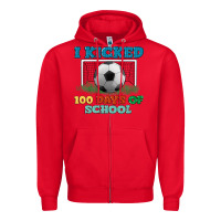 Red i kicked 100 days of school Zipper Hoodie - LillyAllenDesigns