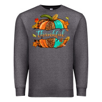 Charcoal Heather pumpkin thankful Premium Sweatshirt - NancyCooperArtShop