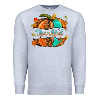 Heather Grey pumpkin thankful Premium Sweatshirt - NancyCooperArtShop