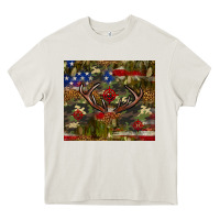 Cream Hunting leopard USA flag tumbler 4th of july Heavy Core Tee - Neo Western