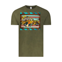 Vintage Olive western truck farm animals serape leopard turquoise's Vintage Tee - BarkalooDesign