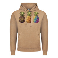 Vintage Coffee pineapples leopard tie dye summer Vintage Hoodie - Artiststas