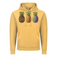 Vintage Mustard pineapples leopard tie dye summer Vintage Hoodie - Artiststas