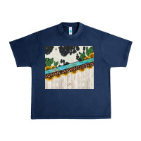 Navy cowhide sunflowers cactus Urban Heavy Tee - Jasminsmagicworld