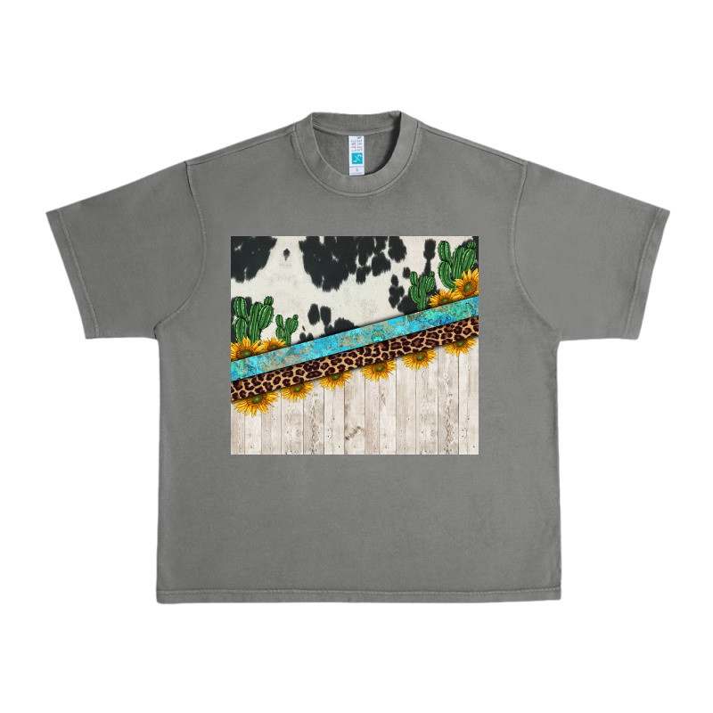 Cowhide Sunflowers Cactus Urban Heavy Tee by Jasminsmagicworld | Teevron