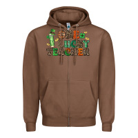Chestnut one lucky teacher Zipper Hoodie - LillyAllenDesigns