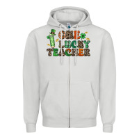 Dove Grey one lucky teacher Zipper Hoodie - LillyAllenDesigns