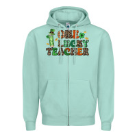Seafoam one lucky teacher Zipper Hoodie - LillyAllenDesigns