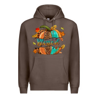Coffee Blessed pumpkin Premium Hoodie - NancyCooperArtShop