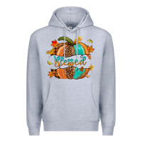 Heather Grey Blessed pumpkin Premium Hoodie - NancyCooperArtShop