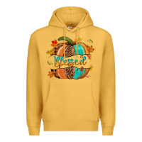 Mustard Blessed pumpkin Premium Hoodie - NancyCooperArtShop