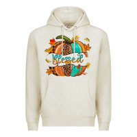 Oatmeal Heather Blessed pumpkin Premium Hoodie - NancyCooperArtShop