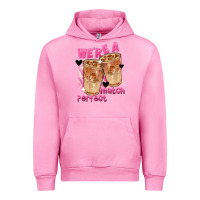 Fuchsia Pink We're a perfect match Valentine's Day Urban Hoodie - FaDigitalArtStudio