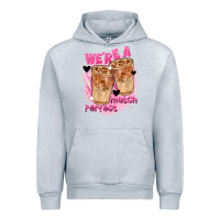 Heather Grey We're a perfect match Valentine's Day Urban Hoodie - FaDigitalArtStudio