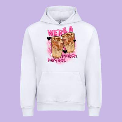 We're A Perfect Match Valentine's Day Urban Hoodie Designed By Fadigitalartstudio