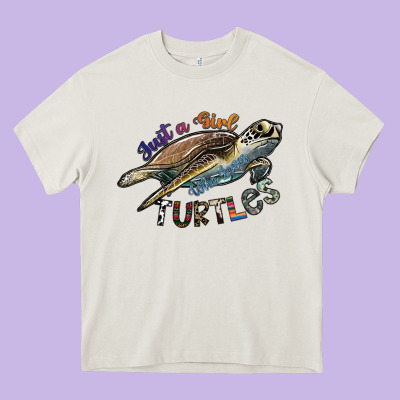 Just A Girl Who Loves Turtles Heavy Core Tee Designed By Sublimationcraftshop