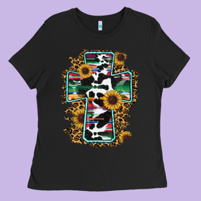 Western Cross Ladies Tee Designed By Ranaportraitstore