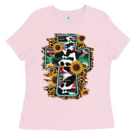 Bubblegum Pink western cross Ladies Tee - RanaPortraitStore