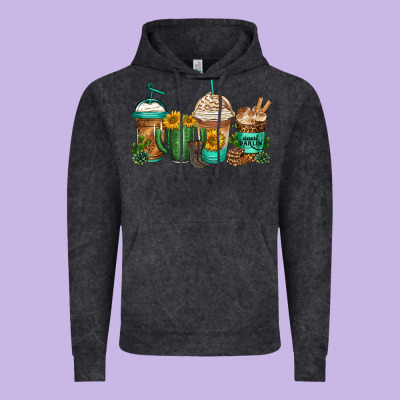 Desert Darlin Coffee Cups Vintage Hoodie Designed By Jasminsmagicworld