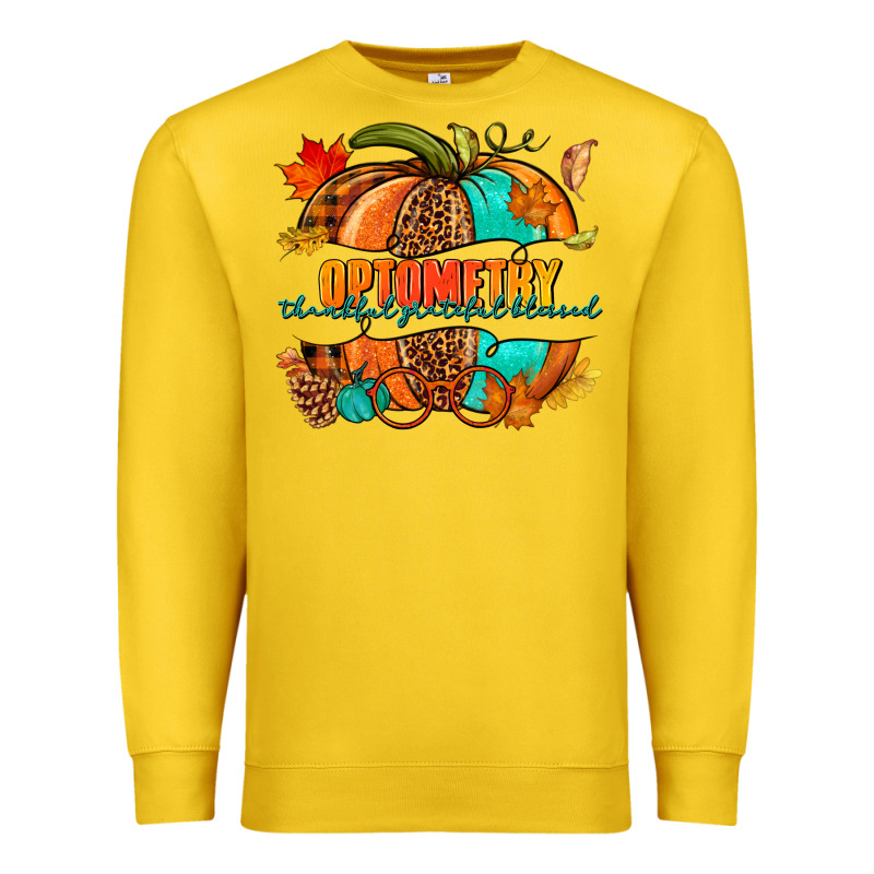 Optometry Thankful Grateful Blessed Pumpkin Premium Sweatshirt by NancyCooperArtShop | Teevron