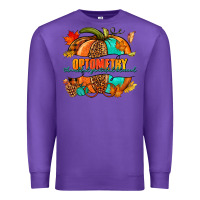 Purple optometry thankful grateful blessed pumpkin Premium Sweatshirt - NancyCooperArtShop