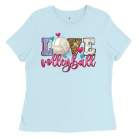 Baby Blue love volleyball Ladies Tee - Zillion Design Studio