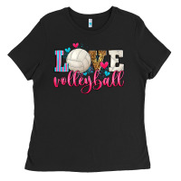 Black love volleyball Ladies Tee - Zillion Design Studio