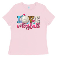 Bubblegum Pink love volleyball Ladies Tee - Zillion Design Studio