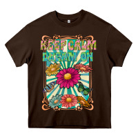 Chocolate Brown keep calm dream on Heavy Core Tee - CowhideDigitalArt
