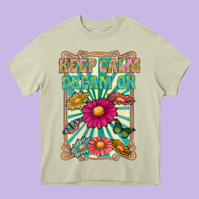 Keep Calm Dream On Heavy Core Tee Designed By Cowhidedigitalart