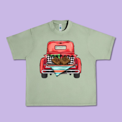 Christmas Truck Urban Heavy Tee Designed By Barkaloodesign