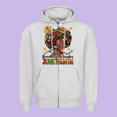Remembering My Ancestors Juneteenth Zipper Hoodie Designed By Lillyallendesigns