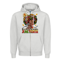 Dove Grey remembering my ancestors juneteenth Zipper Hoodie - LillyAllenDesigns