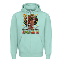 Seafoam remembering my ancestors juneteenth Zipper Hoodie - LillyAllenDesigns