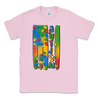 Bubblegum Pink autism american flag Classic Tee - MaliasSmallBusiness