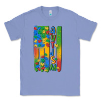 Colony Blue autism american flag Classic Tee - MaliasSmallBusiness