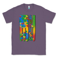 Lavender autism american flag Classic Tee - MaliasSmallBusiness