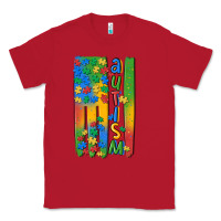 Red autism american flag Classic Tee - MaliasSmallBusiness