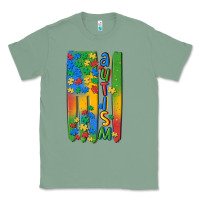 Sage autism american flag Classic Tee - MaliasSmallBusiness