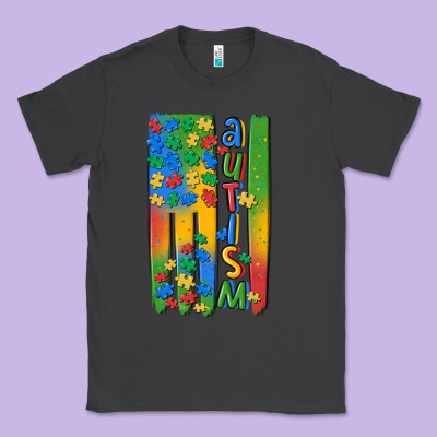 Autism American Flag Classic Tee Designed By Maliassmallbusiness